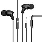 Venstone V1 Earbuds Stereo Bass In-ear Headset with Build-in Microphone for Hands Free Ceramic Earphones (Black)