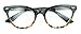 AStyles Vintage Inspired Half Tinted Frame Clear Lens Cat Eye Glasses (Black Brown Bottom, Clear)