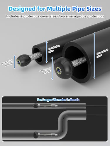 Caméra d'inspection de Drainage, Camera Canalisation 30m avec Enregistrement Vidéo et Audio, Camera HD pour Egout avec Sonde 18mm et Batterie 2100mAh, Endoscope Canalisation avec Carte TF 16 Go