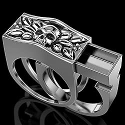 INENIMARTJ Men'S Skull Ring Unique Biker Rider