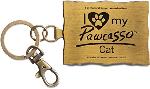 Paw Palettes Golden Framed Brown Tabby Cat Key Chain