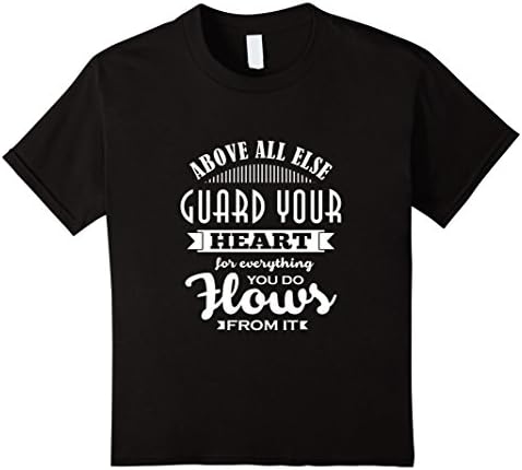 unisex-child Official "Guard Your Heart" T-Shirt by Testament Tees 6 Black