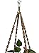 HANPO 4 Legs Macrame Natural Jute Plant Hangers, Plant Holders with Wood Bead Decoration and Metal Ring