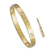 Tstar Womens Love Bangle Bracelet Stainless Steel Cuff Bangle Bracelet for Gift with Screwdriver Bracelet for Valentines Wedding