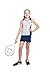 Street Tennis Club Girls Tennis Dress & Golf Outfit, Athletic Skirts Dress with Built-in Shorts - Girls Active Golf and Tennis Clothes Navy Large (9-10 Years)