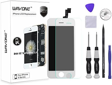 For iPhone 5S LCD Screen Replacement Digitizer Display Touch Screen Frame Assembly Panel with Repair Tool Kits (Without Small Components, White)