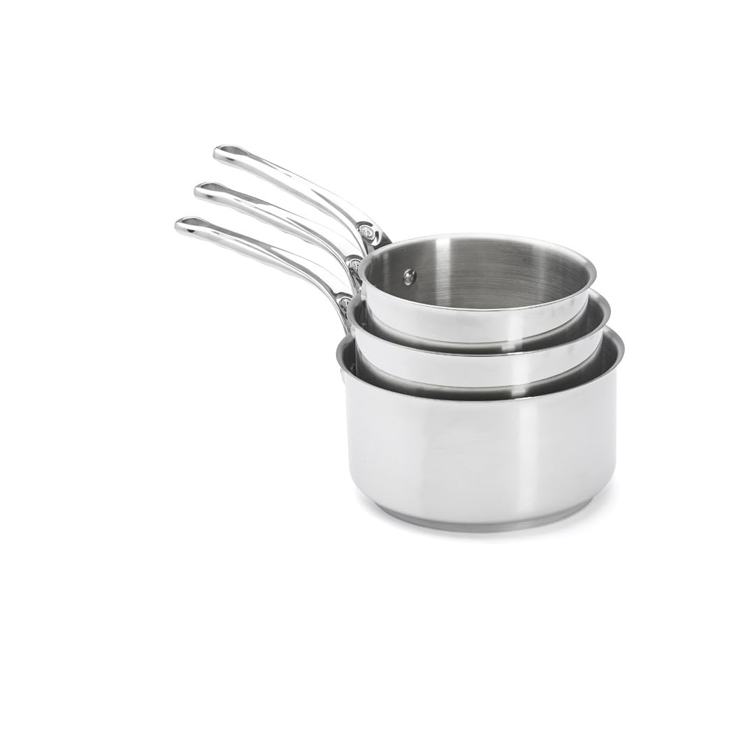 De Buyer 3 Pieces Milady Saucepan Set, Silver