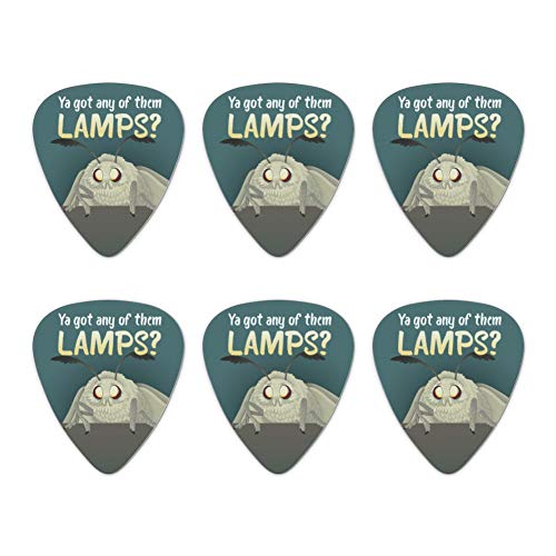 Moth Lamp Meme Novelty Guitar Picks Medium Gauge - Set of 6