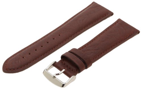 Hadley-Roma Men's MSM899RB-240 24-mm Brown Shrunken Grain Leather WatchStrap