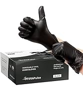 Black Vinyl Disposable Gloves Medium 50 Pack - Latex Free, Powder Free Medical Exam Gloves - Surg...
