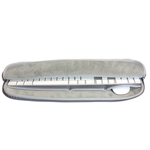 Pawtec Sleeve for Apple Full-Size Magic Keyboard with Numeric Keypad, Magic Mouse 2, Magic Trackpad 2 with Pocket for Accessories (Silver)