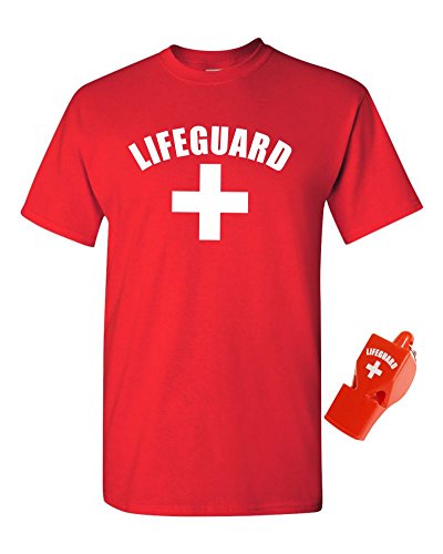 Lifeguard T-shirt mens athletic-shirts Red X-Large