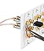 Fosmon HD8005 [3-Gang 6.1 Surround Distribution] Home Theater Copper Banana Binding Post Coupler Type Wall Plate for 6 Speakers, 1 RCA Jack for Subwoofer & 2 HDMI Ports