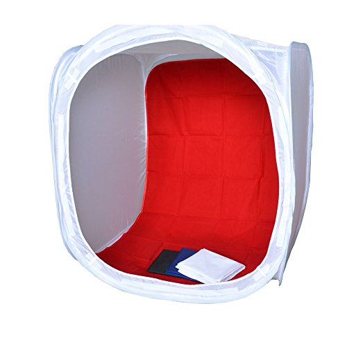 Bestshoot 16 inch/40x40x40 cm Photo Studio Shooting Tent Light Cube Diffusion Soft Box Kit with 4 Colors Backdrops (Red Dark Blue Black White) for Photography - Thumbnail 2