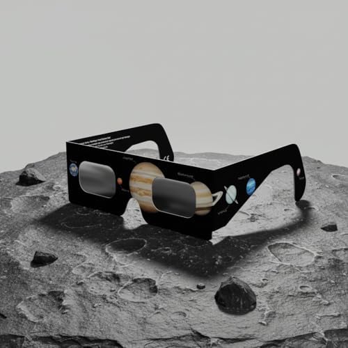 Occhiali per Eclissi Solare 12 Agosto 2026 Omologati CE ISO 12312-2 | 6 Pezzi Protezione per l'Osservazione del Sole | Produttore Europeo AAS | Filtro Solare Certificato per Astronomia | Design