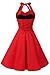 Topdress Women'sVintage Polka Audrey Dress 1950s Halter Retro Cocktail Dress