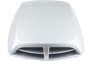 Car Hood Vent Intake Scoop,MoreChioce Universal Air Flow Intake Bonnet Sticker Cover Self-Adhesive Air Flow Exterior Intake Decorative Cover for Most Cars,Silver Gray