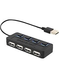 Sabrent 4-Port USB 2.0 Hub with Individual Power Switches and LEDs (HB-UMLS)