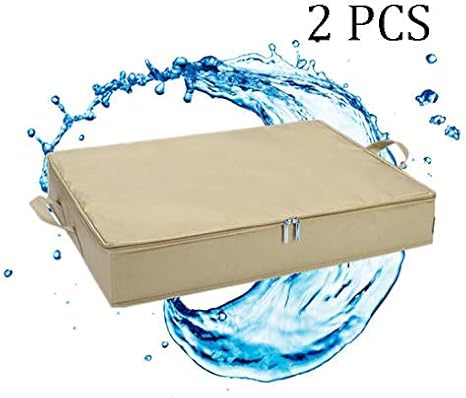 Amazon ベッド下収納ボックス薄型ジッパーとハンドル付き省スペース特大 折りたたみ式 衣装ケース ベッド下収納 衣類 靴 毛布 衣服 65 45 10cm 2pack ベージュ 収納ケース ボックス オンライン通販