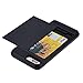 JZTECH® Black Impact Resistant Card Slot Holder Skin Cover Wallet Case Bumper Dual Layer TPU Soft Rugged Shockproof Durable Shell For iPhone 7 Plus +Anti Explosion Screen Protector Stylus