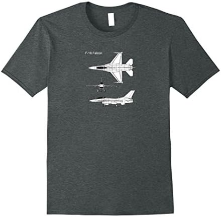 Mens F-16 Falcon Jet Graphic Shirt Military Aircraft T-Shirt 2XL Dark Heather
