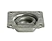 Four Recessed Tie-Down D-Ring Trailer Cargo Load Tie-Down Anchors, Square Floor Recessed-Pan Fitting, Galvanized Steel Countersunk Bolting Holes, Utility Enclosed Trailer Tie-Down