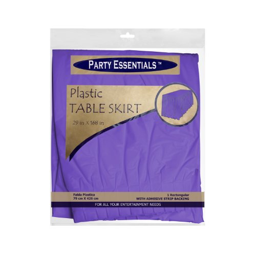 Party Essentials Heavy Duty Disposable Plastic Table Skirt, 1Count, 29