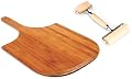 Norpro Pizza Tool Bundle - Bamboo Paddle and Hardwood Dough Roller
