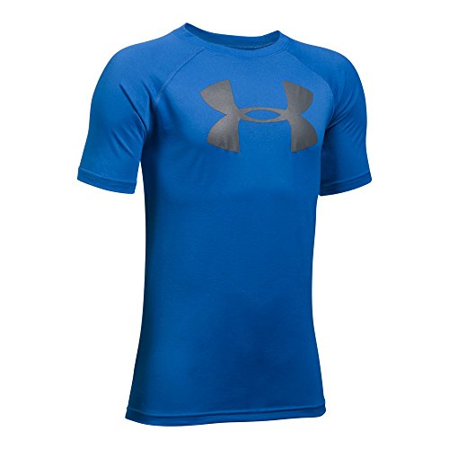 Under Armour Boys' Tech Big Logo Short Sleeve T-Shirt, Ultra Blue/Graphite, Youth Medium