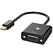 Rankie Mini DisplayPort (Mini DP) to VGA Adapter, Gold Plated 1080P Thunderbolt Port Compatible Converter, Black primary