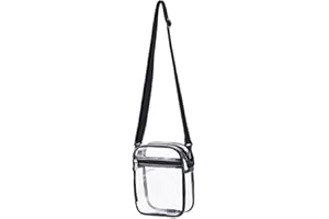 Angjiny Clear Bag Stadium Approved,- Transparent Crossbody Bags for Women & Men - See Through PVC Messenger Handbag for Concert Sports Events & Amusement Park