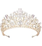 Didder Wedding Tiaras for Women, Crystal Tiara Gold Princess Crown Rhinestone Tiaras for Girls Ti...