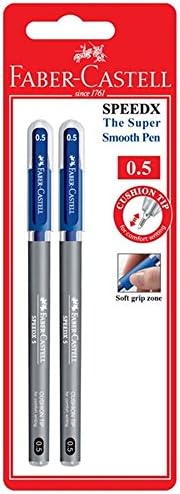 Faber-Castell SpeedX The Super Smooth Pen 0.5mm, (Blue, Sealed in Blister Card)