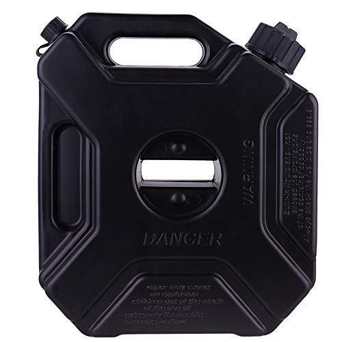 YOUNGFLY Black Gas Can 1.3 Gallon Portable Fuel Oil Petrol Storage Gas Tank Emergency Backup for Motorcycle Car SUV ATV with Lock Oil Pack Fuel Cans