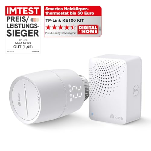 TP-Link Kasa smartes Heizkörperthermostat - WiFi Starter Kit, inklusive 1 Thermostat und 1 Hub, Heizungssteuerung (Kasa App, Geofencing, Fensteröffnungserkennung), Matter, Alexa 2