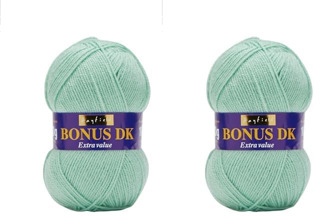 Hayfield Bonus DK Double Knitting, Gentle Jade (604), 100g by Sirdar (Pack of 2)