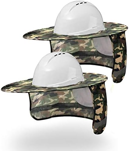 Hard Hat Sun Shade,Full Brim Mesh Neck Sun Shield Protector with High Visibility, Reflective, Adhesive Hook by Shellvcase (2, Camouflage)