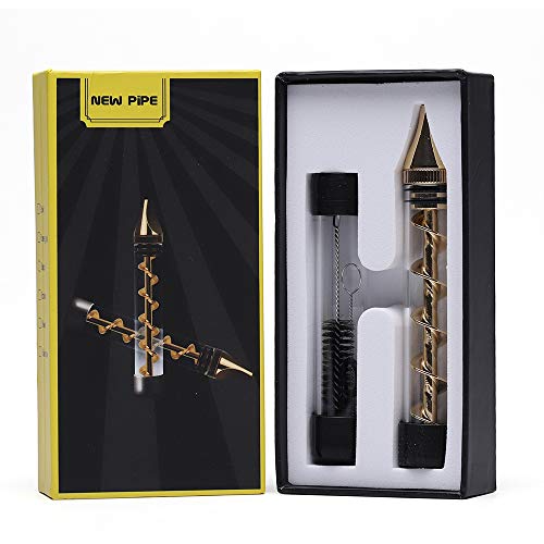 Glass Tube Kit for Herbs and Spices with 2 x Glass bottle 2 x O-Rings 2 x Rubber Caps 2 x Cleaning Brush 1 x Packing Box (gold)