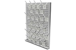FSYD Stainless Steel 27 Pegs Lab Glassware Drying Rack, 304 Stainless Steel Board, Wall-Mount Laboratory Drying Draining Racks, Detachable Pegs for Laboratory Utensils (Grey)