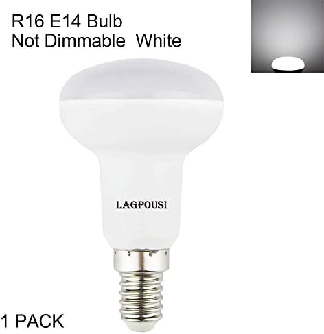 lagpousi 5 Watt E14 Base R16 R14 Not Dimmable LED Bulb,Mini Reflector Light Bulb,Intermediate Base Bulb, white 5500K, 120 Degree,40W Incandescent Replacement,IKEA Lamp and Cabinet.(1PACK)