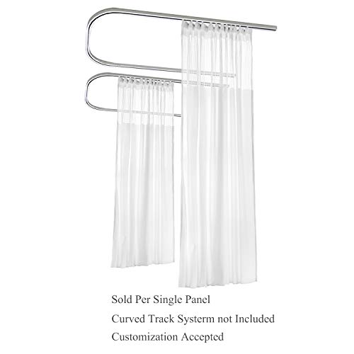 ChadMade 5ft Wide x 7ft Tall Hospital Curtain with Flat Hooks for Hospital Medical Clinic SPA Lab Cubicle Curtain Divider Privacy Screen (White, 1 Panel) - Thumbnail 6