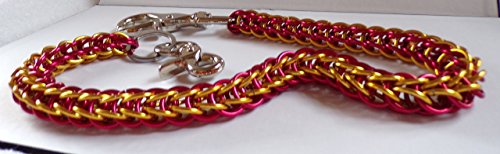 Custom Biker Wallet Chain, 30" SYLB Red & Gold Biker Chain - 30" in. Double Stainless Steel Snaps - Thumbnail 5