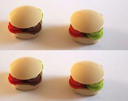 LEGO Accessories: 4 X Burger Buns Food for Minifigs Spongebob, Small