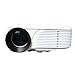 Video Projector, Dinlly Portable LED Projector 1000 Lumens  Projector 1080P Home Cinema Theater Projection Machine with USB HDMI AV Support PC Laptop XBOX TV Box Smart phone-BW