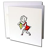 Susans Zoo Crew Food Vegetable Hot Pepper - Pepper in hand of woman in red dress - 6 Greeting Cards with envelopes (gc_175633_1)