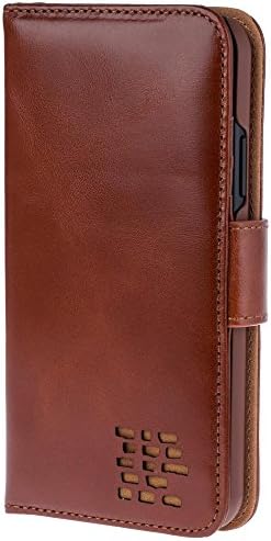 Ed Hicks iPhone XS Max Wallet Case | Vintage Brown Real Leather | Secure Closure | Ideal for Right Handed Users | Avoids Card Corruption |