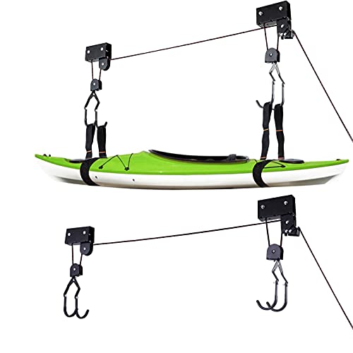 Kingdely Heavy Duty Ceiling Mount Kayak Hoist Set, Garage Ceiling Kayak