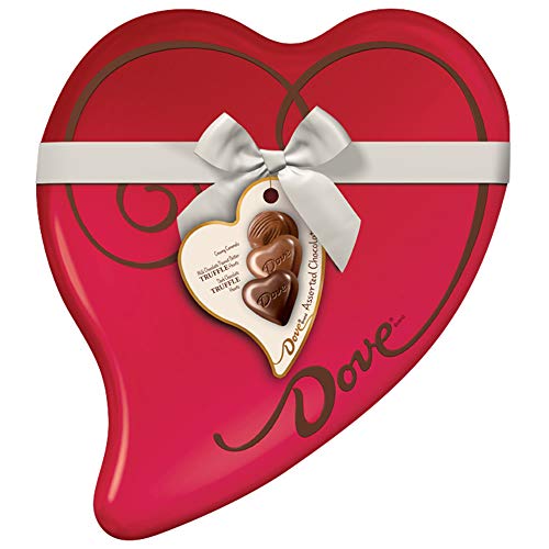 DOVE Valentine's Assorted Chocolate Candy Heart Gift Box 8.13-Ounce Tin
