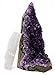 SUPERIOR Amethyst Crystal Rock Cluster [1 to 1.5 lbs] - Natural Edge, Flat Bottom, Healing & Calming Unique Amethyst Purple Geode Stone - Ideal Purple Decoration - Free Selenite Wand