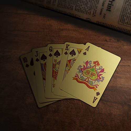 SolarMatrix Waterproof Plastic Gold Playing Cards for Great American, Poker Cards, Deck of Cards(Gold) - Thumbnail 6